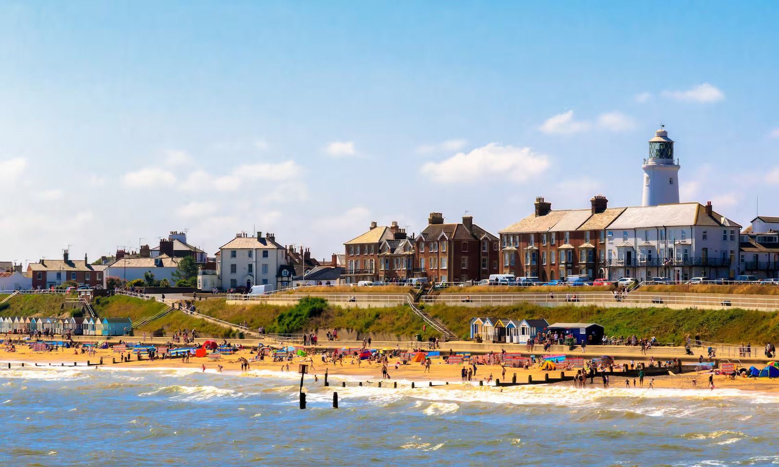 Clacton-on-Sea beach and lighthouse